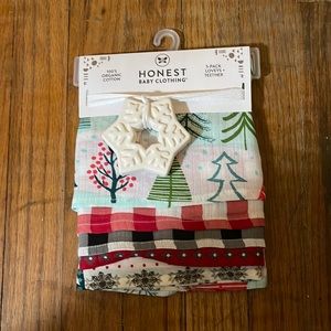 Honest baby clothing 5-pack lovers + teether